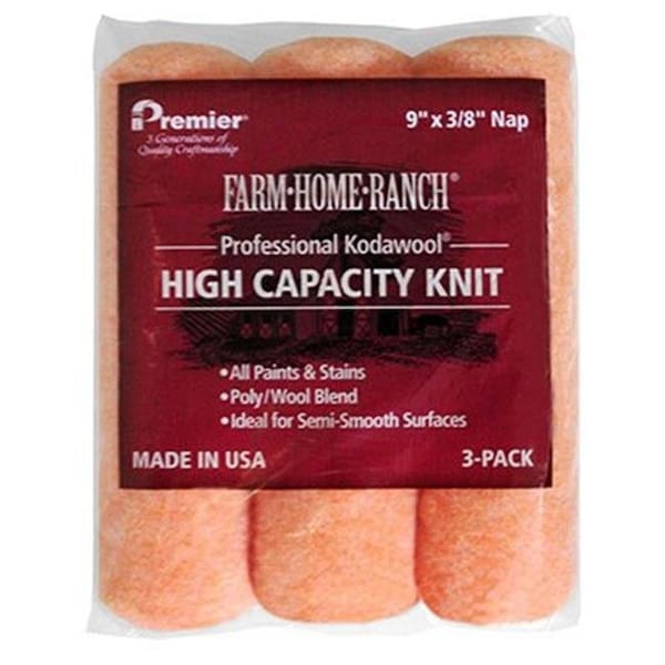 Sticky Situation Premier Paint Roller-Z-Pro 9 x 0.37 in. Farm & Ranch Knit Roll Cover - Pack of 3 ST593259 - main
